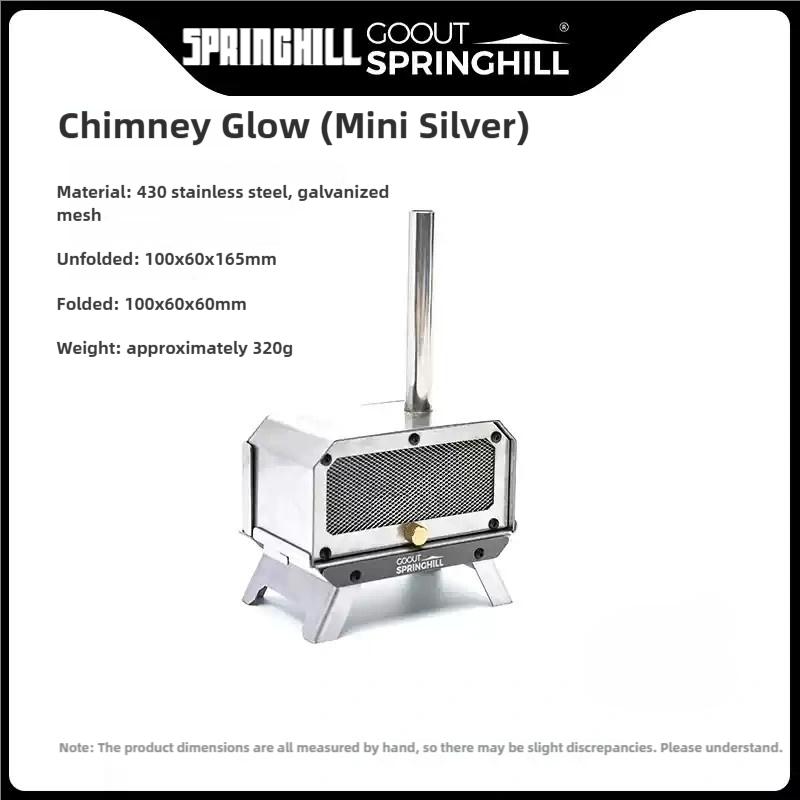 Chimney Glow(MINI Black/Silver)-Portable Mini Aroma Diffuser with Foldable Fire Pit - Indoor & Outdoor Use, Desk & Bedroom Décor, Camping, Travel