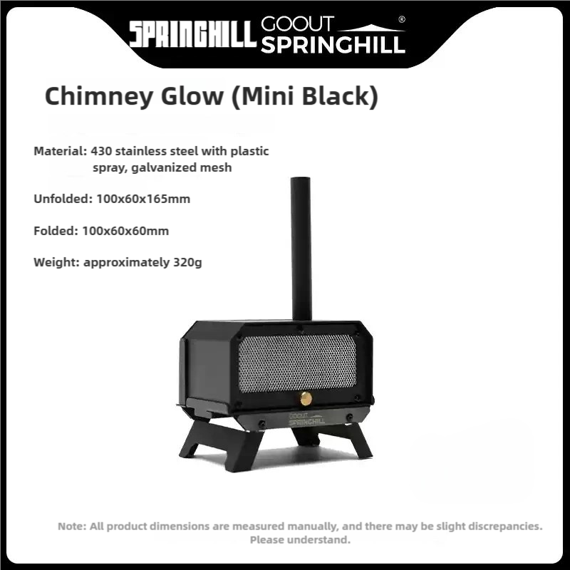 Chimney Glow(MINI Black/Silver)-Portable Mini Aroma Diffuser with Foldable Fire Pit - Indoor & Outdoor Use, Desk & Bedroom Décor, Camping, Travel