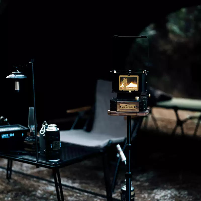 Ember Cascade-SILK FLAME, Vintage Tabletop Heater,Tea Brewing, Ambiance - Indoor & Outdoor Use, Camping, Travel,fire pit