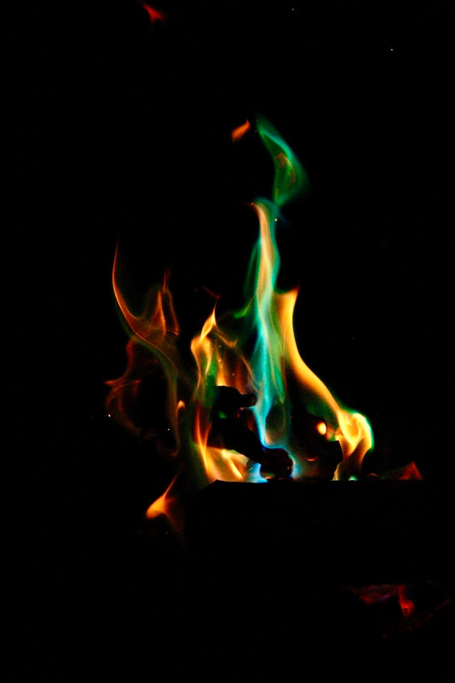 Chromaora—Rainbow Flame Dust,Safe Mineral Blend for Vibrant Flames,Campfire & Ritual Fire Enhancer