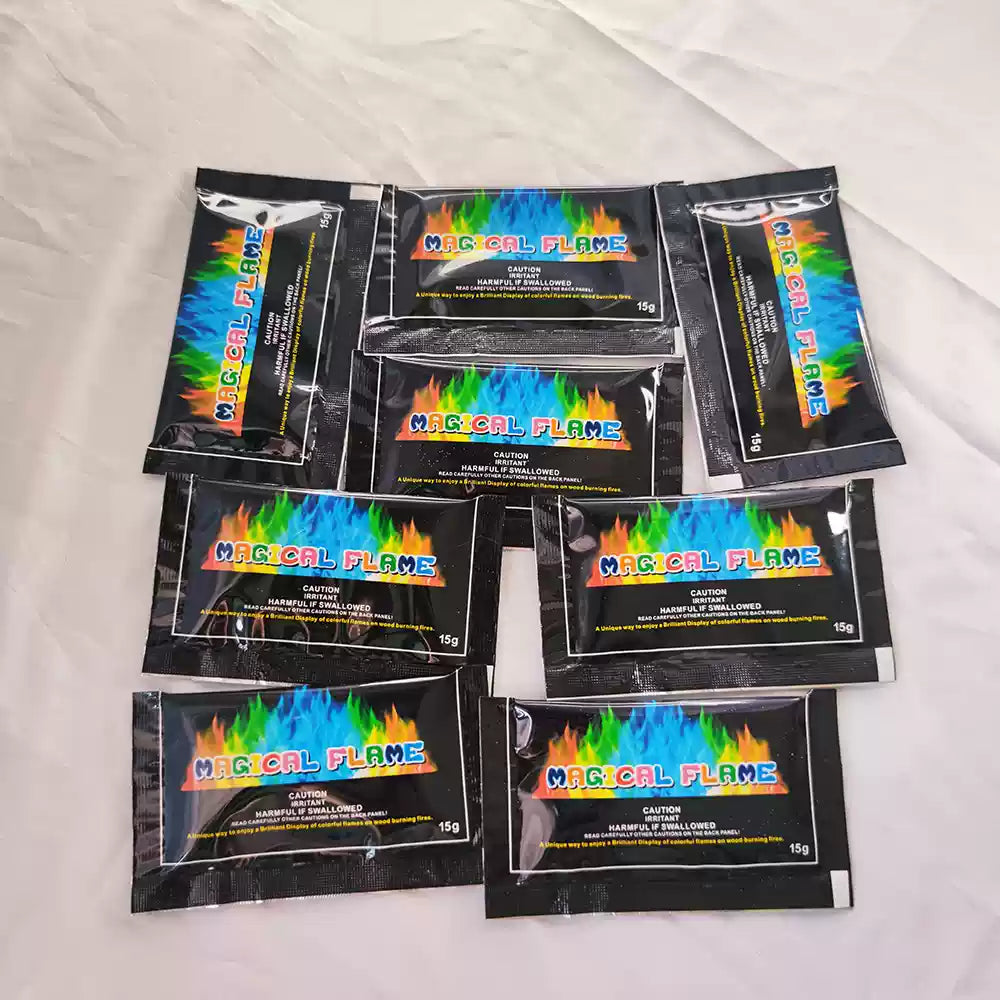 Chromaora—Rainbow Flame Dust,Safe Mineral Blend for Vibrant Flames,Campfire & Ritual Fire Enhancer