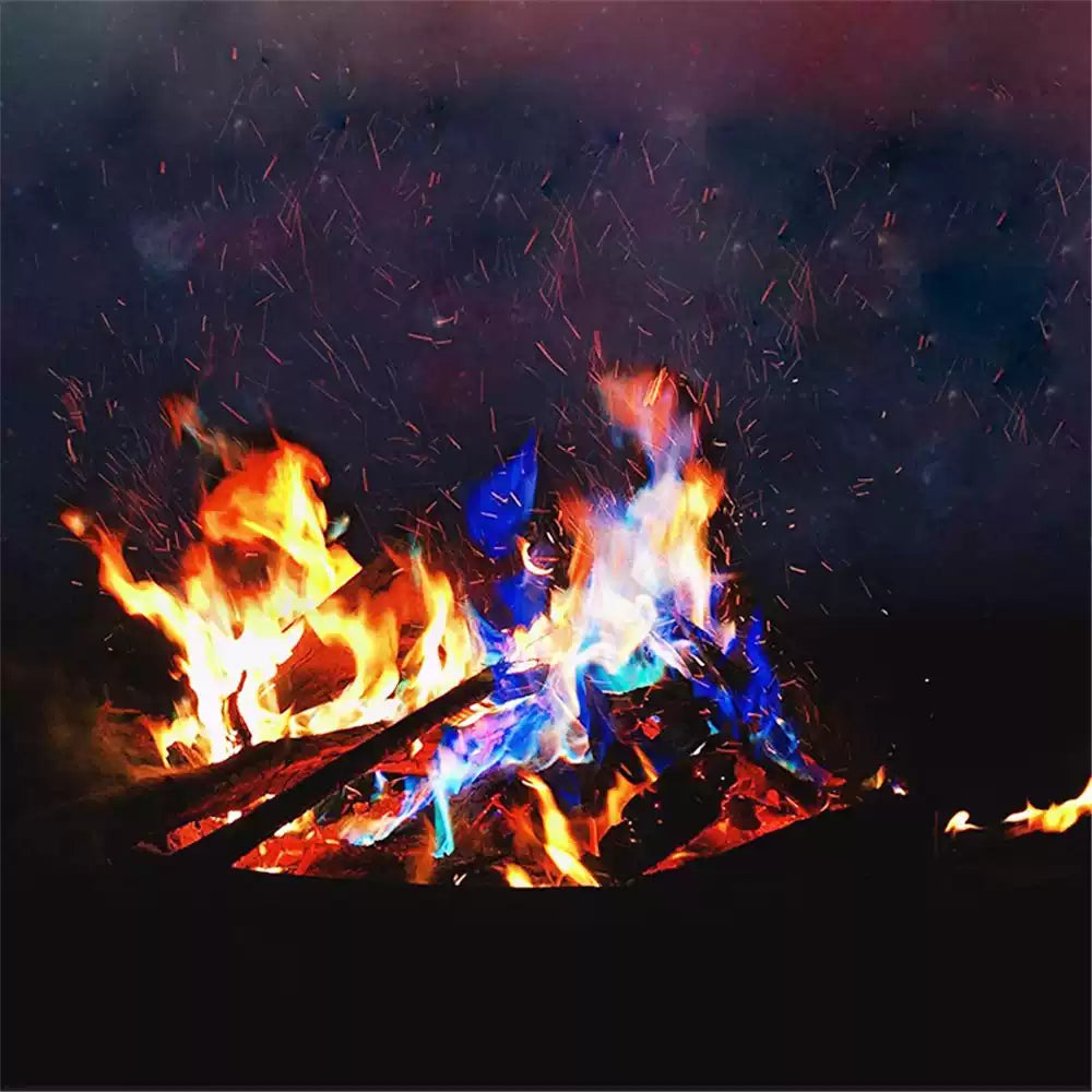 Chromaora—Rainbow Flame Dust,Safe Mineral Blend for Vibrant Flames,Campfire & Ritual Fire Enhancer