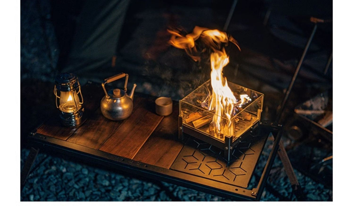 Celestial Fire Altar-Ethanol/ Wood Burner with 360° View for Indoor Zen Decor & Camping,Mindfulness Tool, Stress Relief