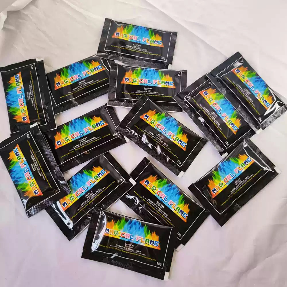 Chromaora—Rainbow Flame Dust,Safe Mineral Blend for Vibrant Flames,Campfire & Ritual Fire Enhancer