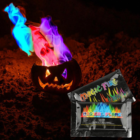 Chromaora—Rainbow Flame Dust,Safe Mineral Blend for Vibrant Flames,Campfire & Ritual Fire Enhancer