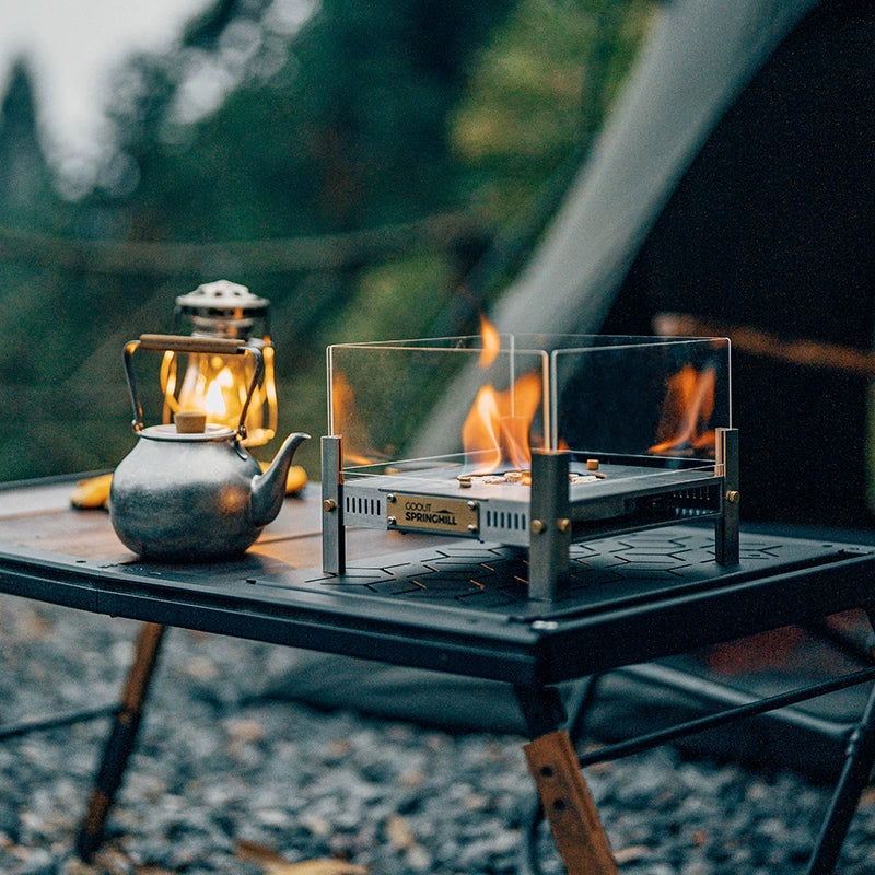 Celestial Fire Altar-Ethanol/ Wood Burner with 360° View for Indoor Zen Decor & Camping,Mindfulness Tool, Stress Relief