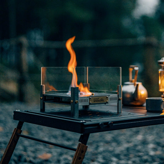 Celestial Fire Altar-Ethanol/ Wood Burner with 360° View for Indoor Zen Decor & Camping,Mindfulness Tool, Stress Relief