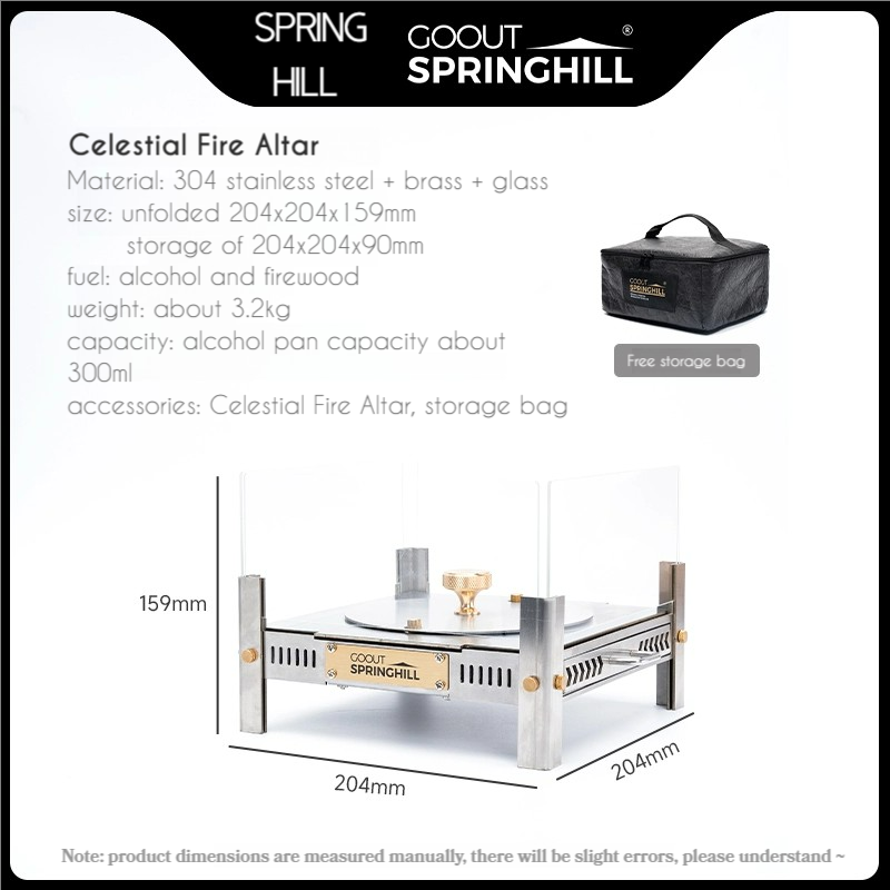 Celestial Fire Altar-Ethanol/ Wood Burner with 360° View for Indoor Zen Decor & Camping,Mindfulness Tool, Stress Relief