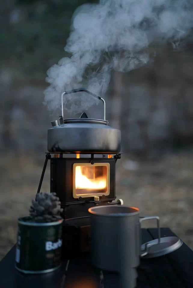 Ember Cascade-SILK FLAME, Vintage Tabletop Heater，Tea Brewing， Ambiance - Indoor & Outdoor Use, Camping, Travel，fire pit
